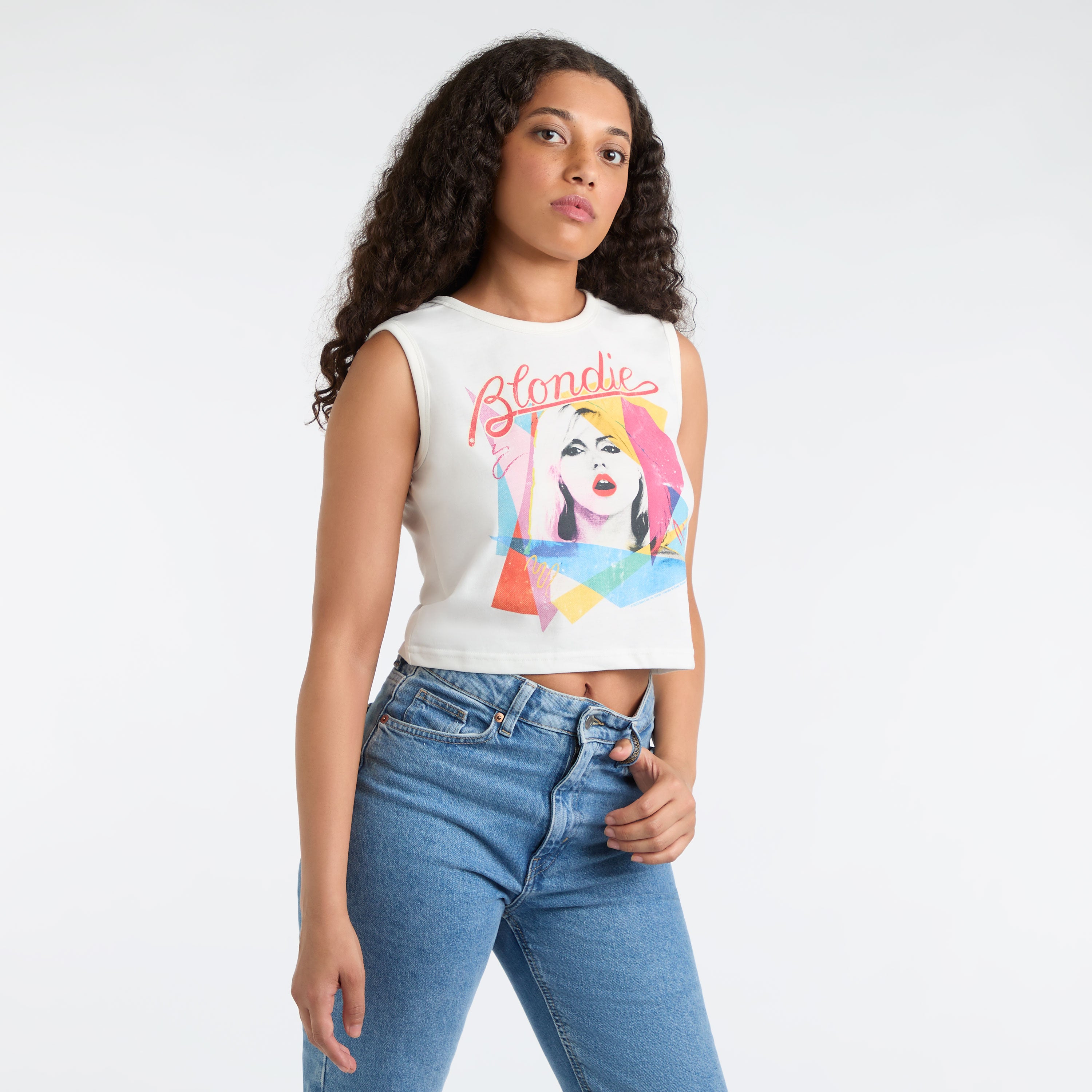Image of Blondie Sleeveless Crop Top, Ladies Amplified