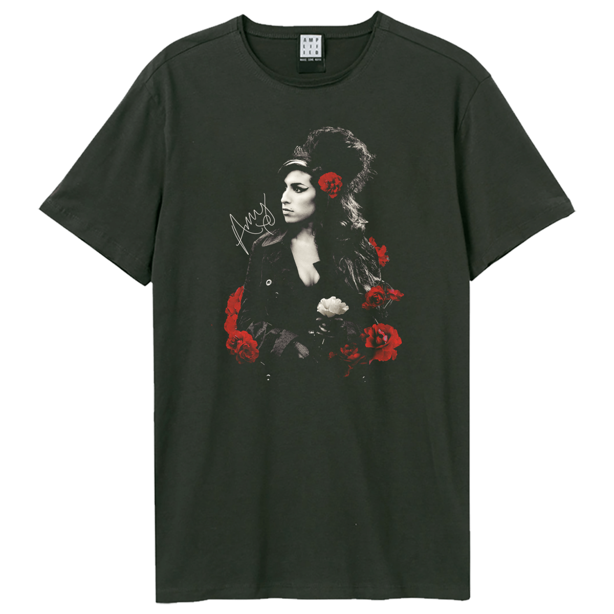 Image of Amy Winehouse Unisex T-shirt - Poses With Roses T-Shirt Amplified