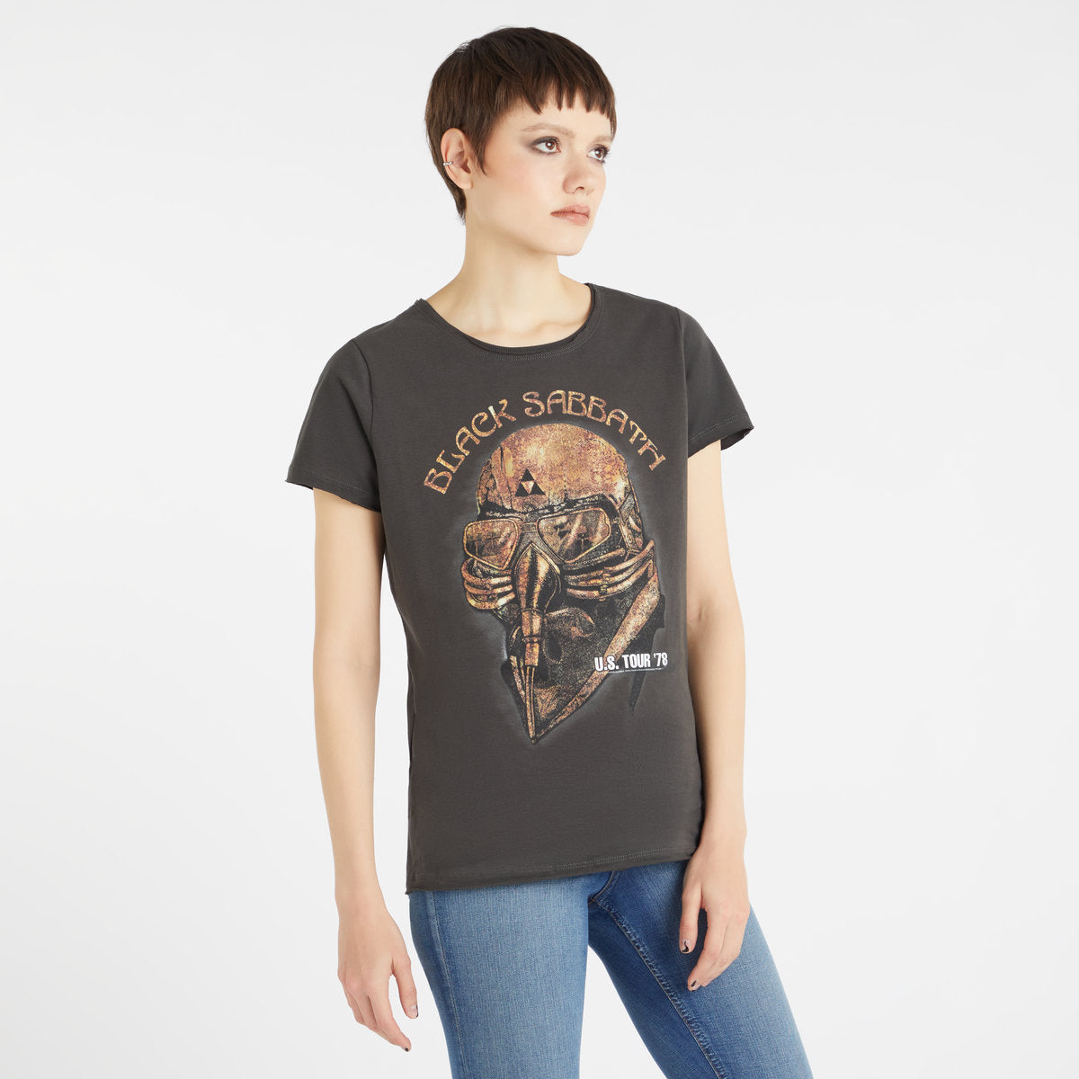 Image of Women's Black Sabbath T Shirt - Gold Tour 78 Amplified