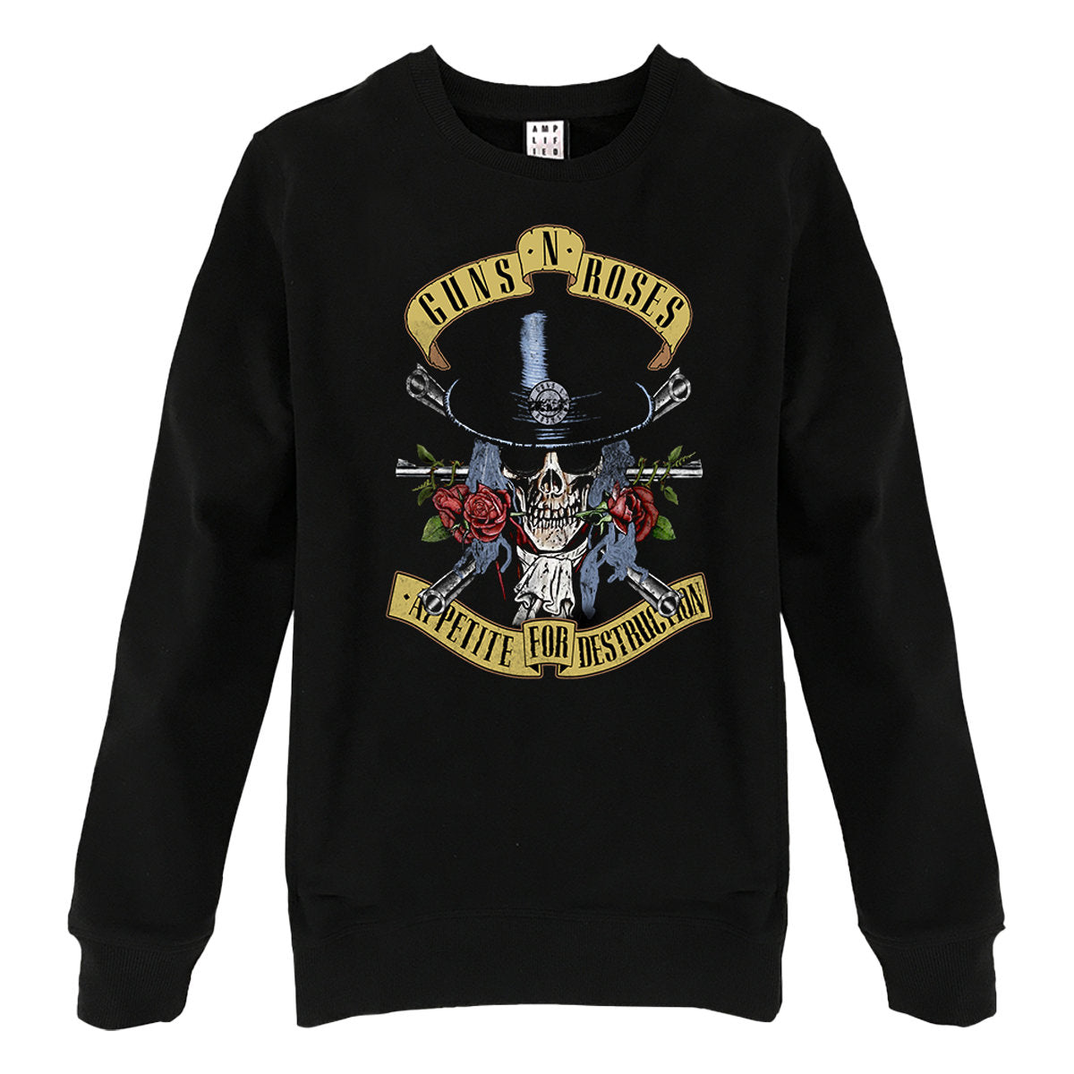 Image of Guns N Roses Sweatshirt - Top Hat Skull Amplified