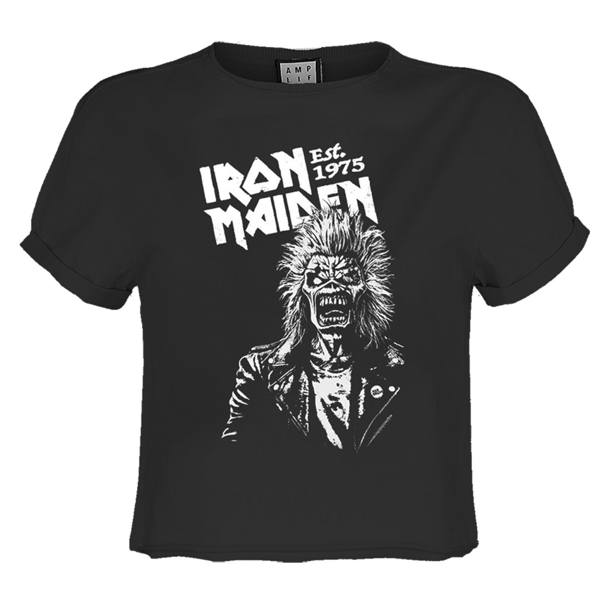 Image of Iron Maiden T-shirt - 50th One Colour Eddie Crop Amplified
