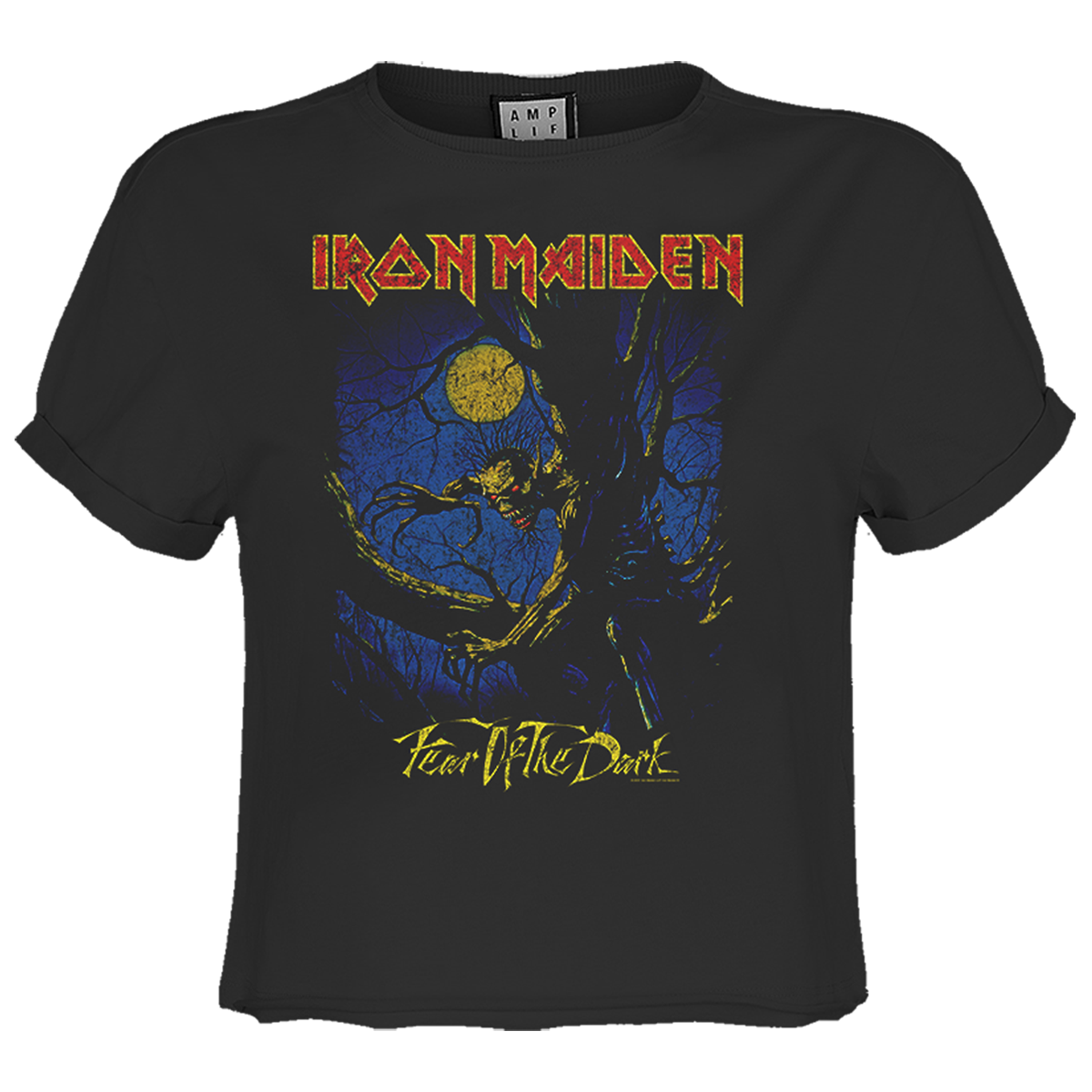 Image of Iron Maiden T-shirt - Fear of the Dark Crop Top Amplified