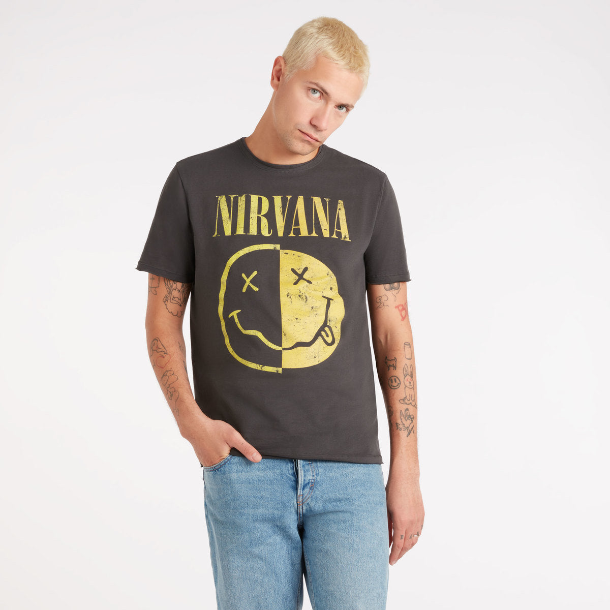 Image of Nirvana T-Shirt - Spliced Smiley Amplified
