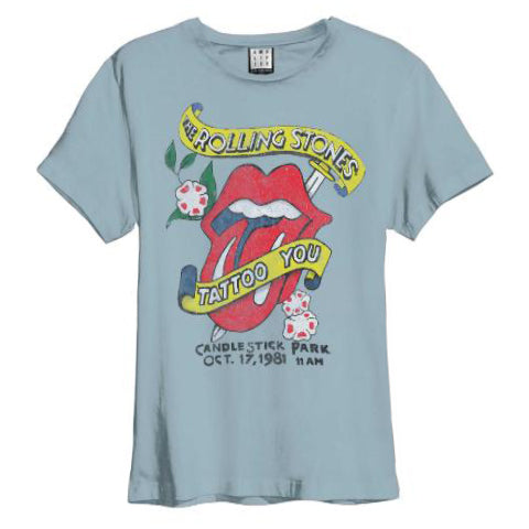 Image of The Rolling Stones Tattoo Amplified Men’s T-shirt in Blue