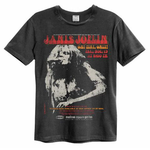 Image of Janis Joplin Amplified Charcoal T-shirt