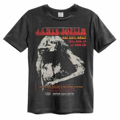 Janis Joplin Amplified Charcoal T-shirt