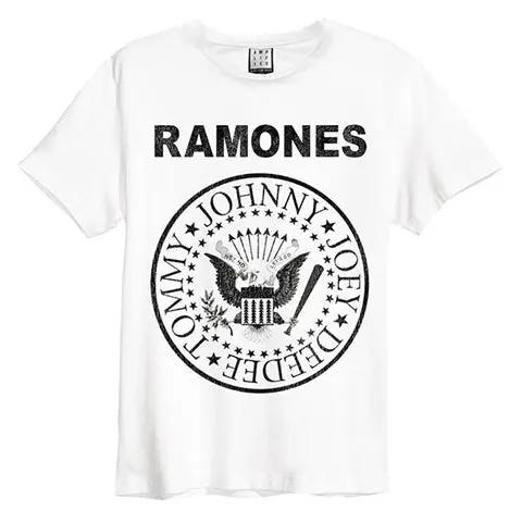 Image of Ramones Logo Amplified Men's White T-shirt