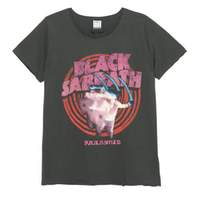 Black Sabbath - Paranoid Amplified Charcoal Ladies T-shirt