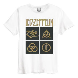 Image of Led Zeppelin Black Symbols White Amplified Men's T-shirt