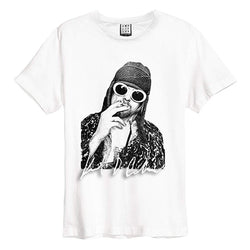 Image of Kurt Cobain Photograph Amplified Men's T-shirt - White