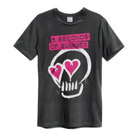 Image of 5 Seconds Of Summer Pink Heart Skull Men's T-shirt
