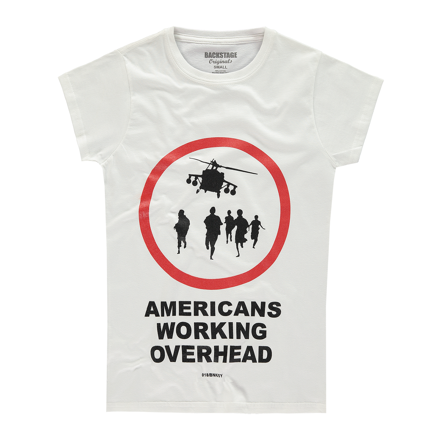 Image of Banksy Americans Working Overhead Women's T-shirt