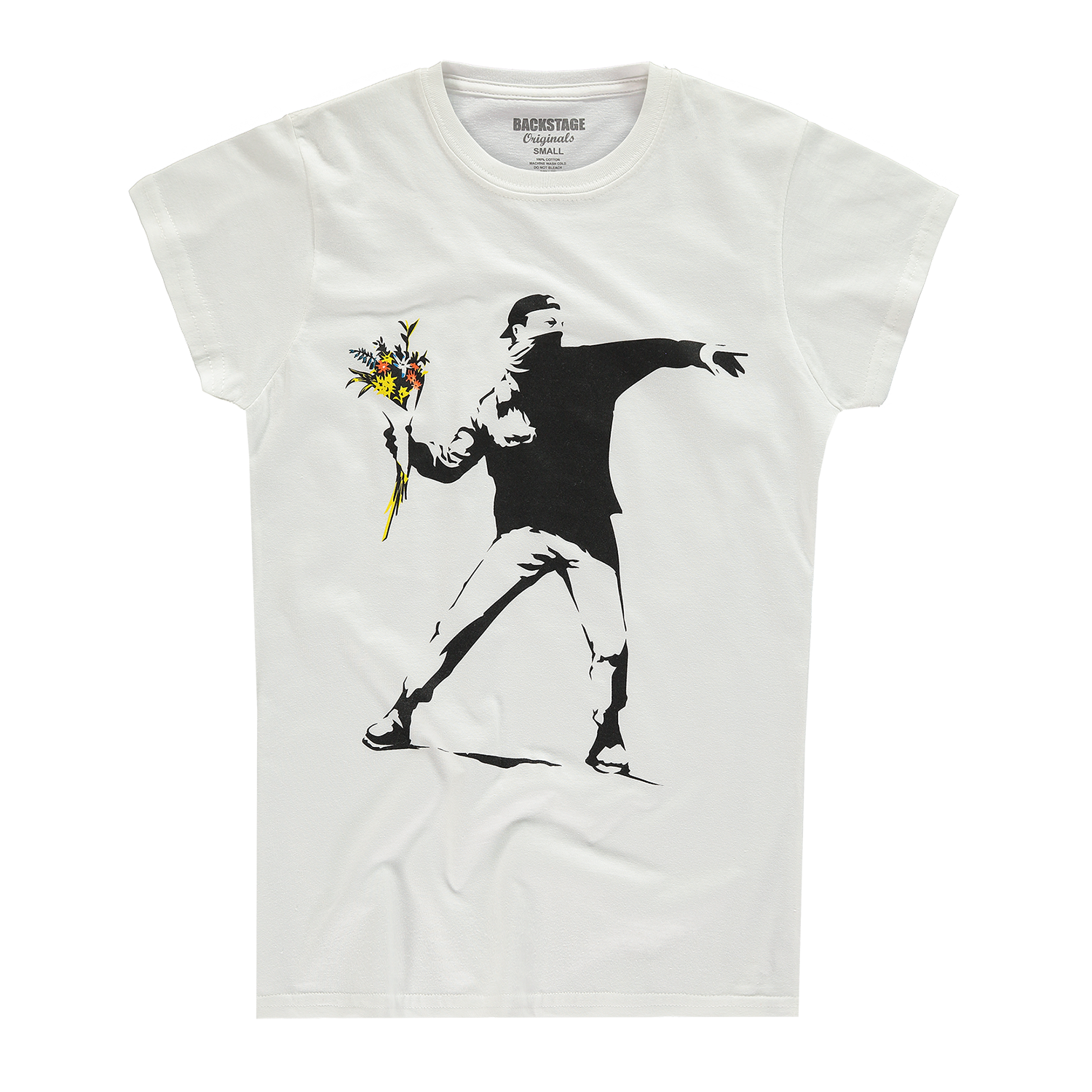 Image of Banksy Rage Flower Thrower Women's T-shirt