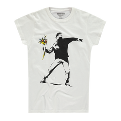 Image of Banksy Rage Flower Thrower Women's T-shirt