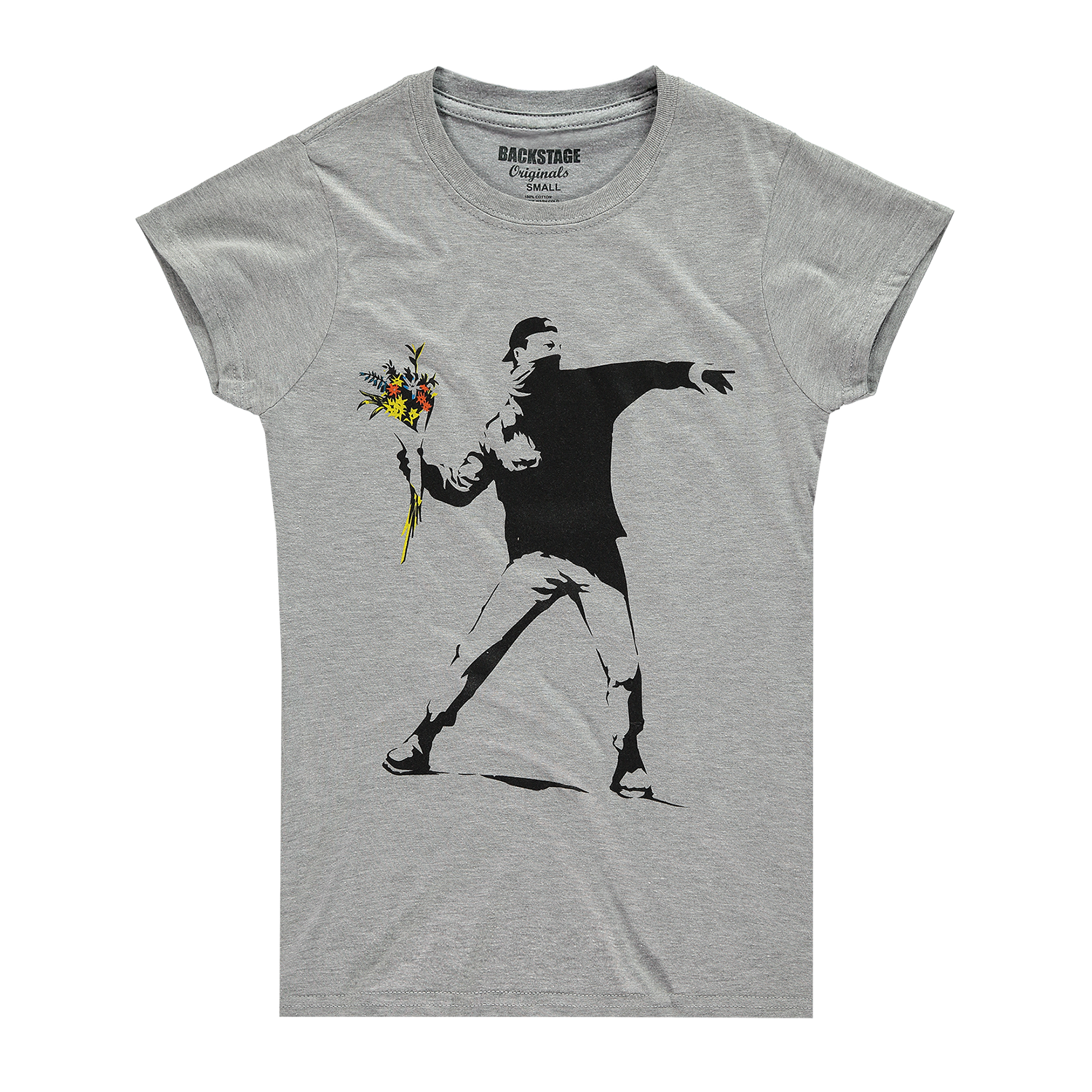 Image of Banksy Rage Flower Thrower Women's T-shirt