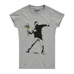 Image of Banksy Rage Flower Thrower Women's T-shirt