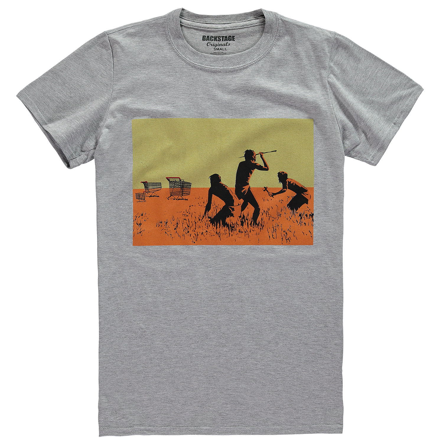 Image of Banksy Trolley Hunters Grey Men's T-shirt