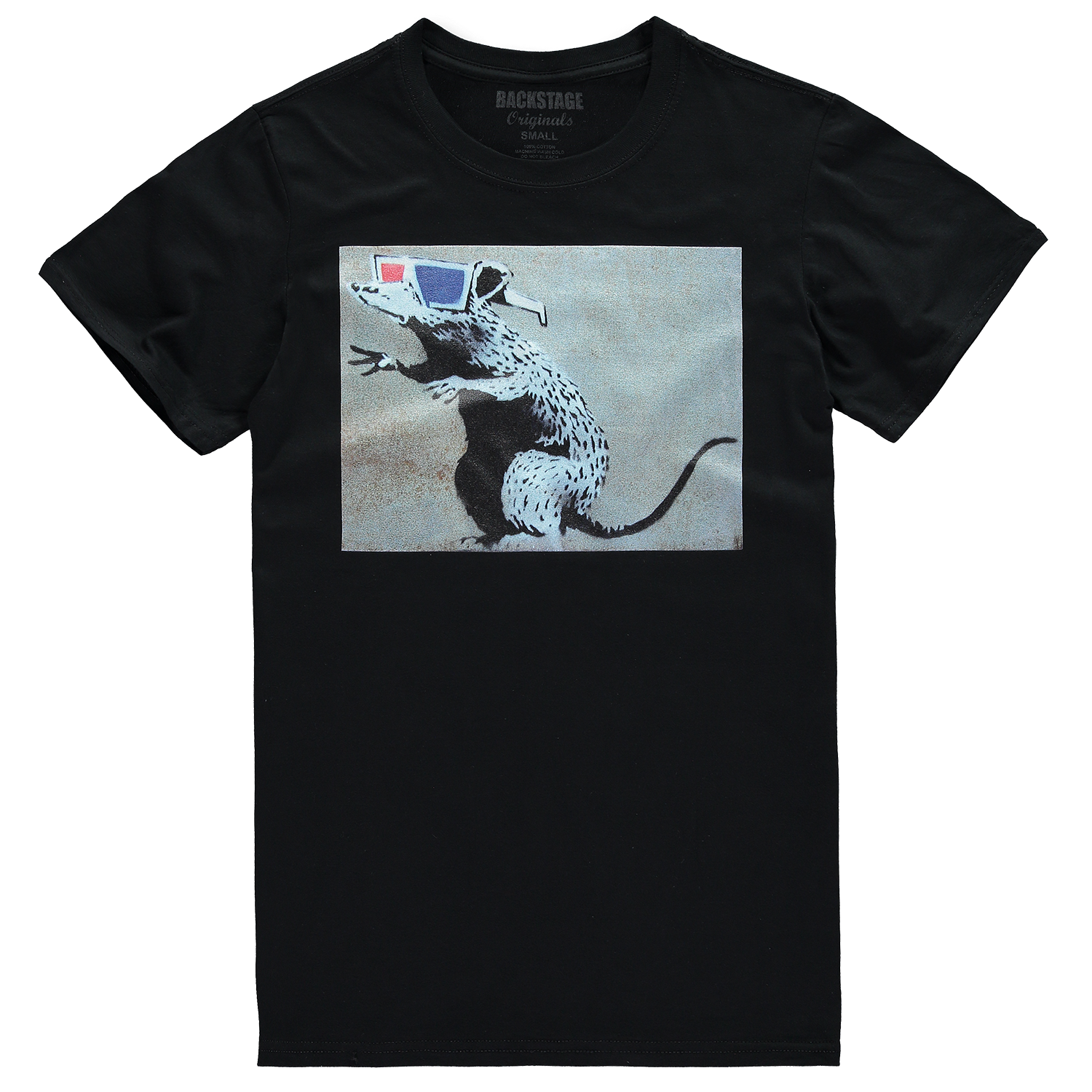 Image of Banksy 3D Rat Blue Men's T-shirt