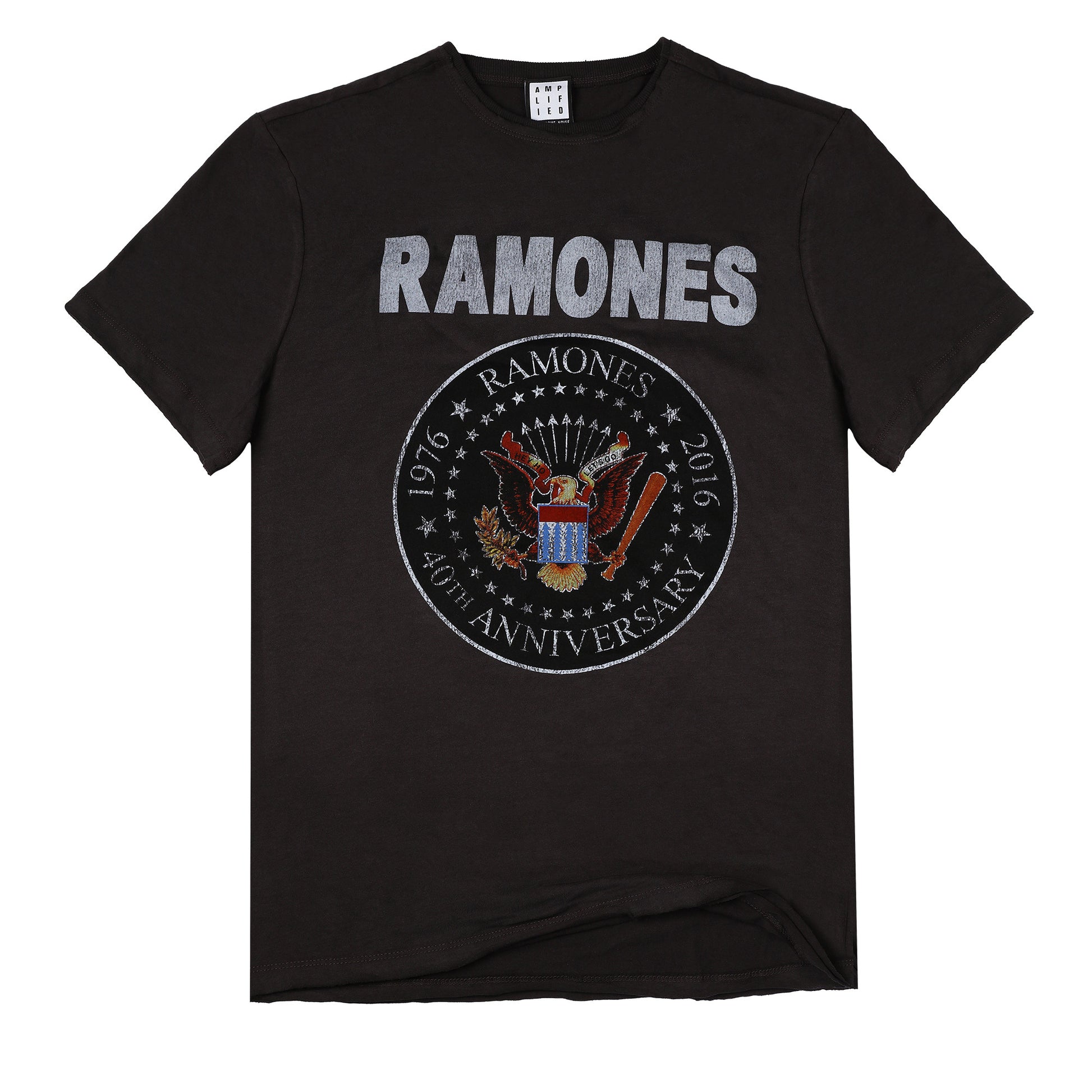 Ramones 40th Anniversary Seal Men's Charcoal T-shirt
