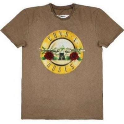 Guns 'n' Roses Drum Logo Amplified Khaki Men's T-shirt