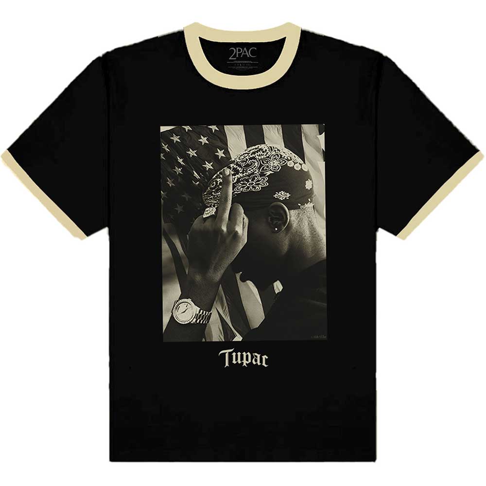 Image of Tupac Unisex T-shirt - Flag Photo Rock Off