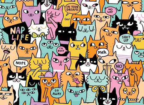 Image of Badge Bomb - Cattitude 500 Piece Puzzle BADGE BOMB