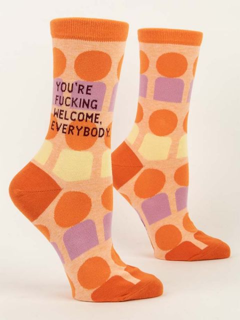 Image of You're Fucking Welcome, Everybody W-Crew Socks BLUEQ