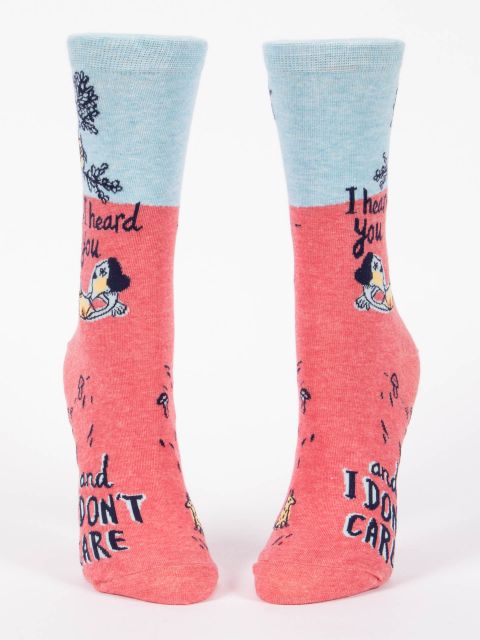 Image of I Heard You and I don't Care W-Crew Socks