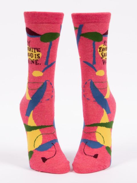 My Favourite Salad is Wine W-Crew Socks