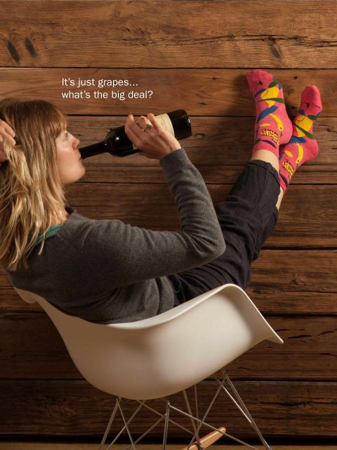 My Favourite Salad is Wine W-Crew Socks