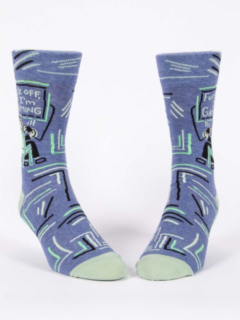 Image of Fuck Off, I'm Gaming Men's-Crew Socks