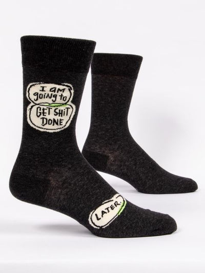 I am Going To Get Shit Done.. Later Men's-Crew Socks