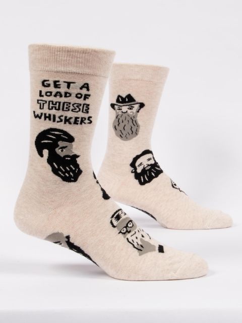Image of Get A Load Of These Whiskers Men's-Crew Socks