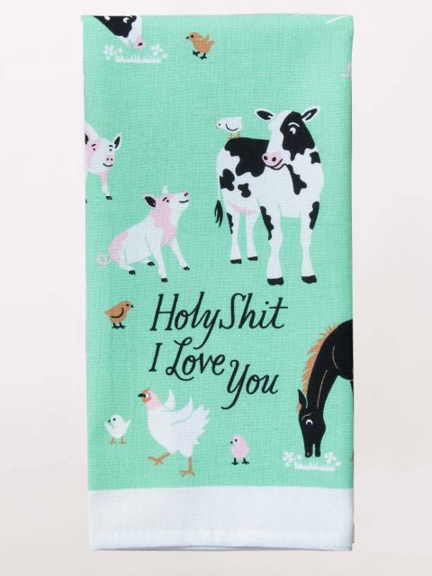 Image of Holy Shit I Love You Dish Towel