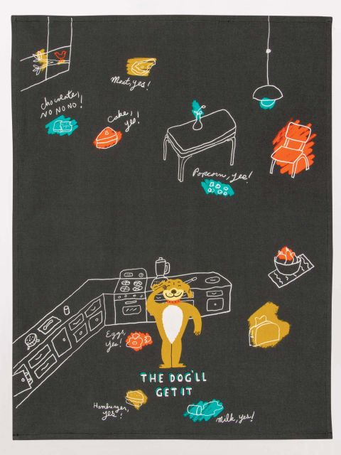 Image of The Dog'll Get It Dish Towel