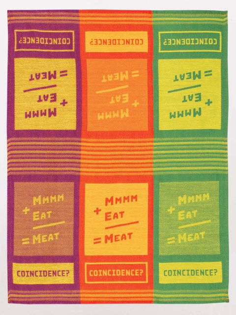 Mmmm+Eat=Meat Woven Dish Towels