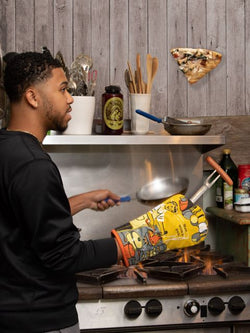 Image of Man With A Pan Oven Mitt