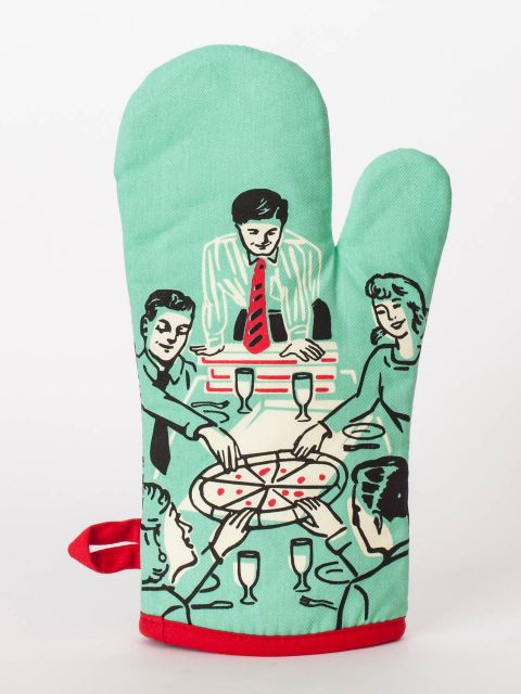 Pizza's Here Oven Mitt