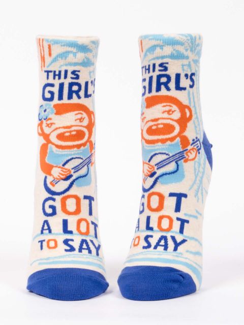 This Girl's Got A Lot To Say W-Ankle Socks