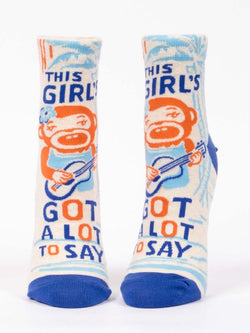 Image of This Girl's Got A Lot To Say W-Ankle Socks