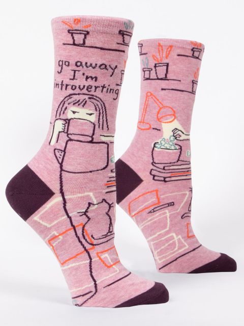 Image of Go Away I'm Introverting W-Crew Socks
