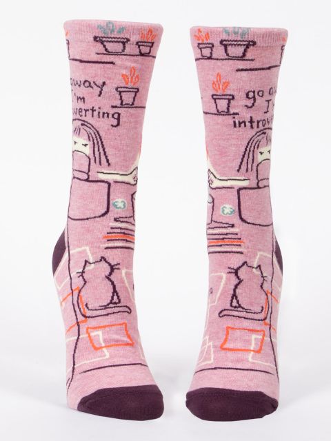 Image of Go Away I'm Introverting W-Crew Socks