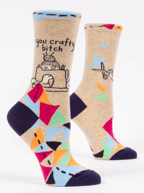 Image of You Crafty Bitch W-Crew Socks