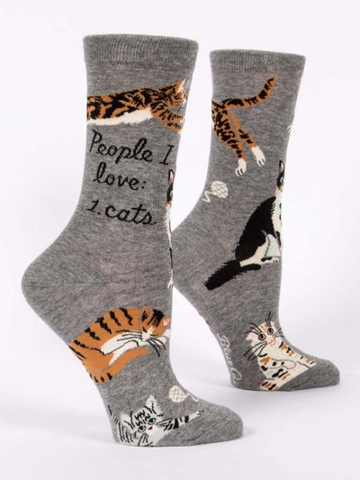 People I Love Cats W-Crew Socks
