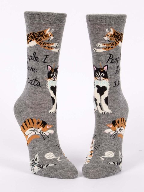 People I Love Cats W-Crew Socks