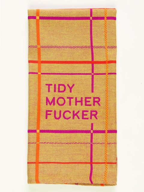 Image of Tidy Motherfucker Woven Dish Towel BLUEQ