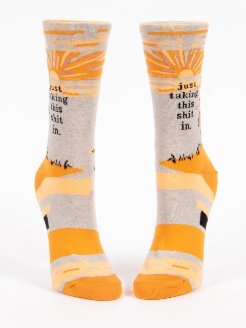 Just Taking This Shit In W-Crew Socks