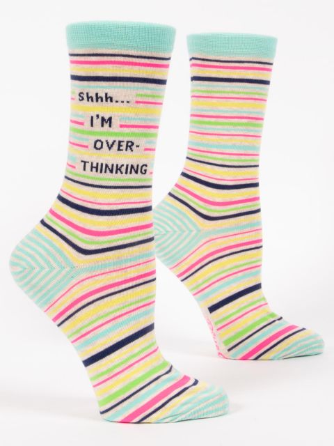 Image of Shhh I'm Overthinking W-Crew Socks BLUEQ