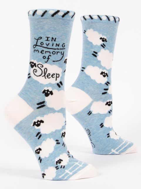 Image of In Loving Memory Of Sleep W-Crew Socks BLUEQ
