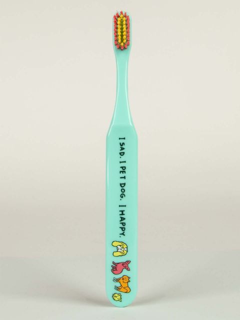 BlueQ "I Sad. I Pet Dog. I Happy." Toothbrush
